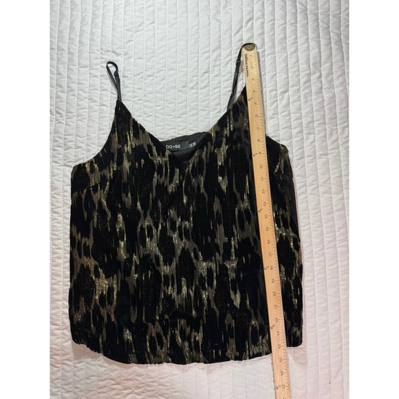 Do + Be black and gold crushed tank‎ top, size large￼ - Picture 1 of 6